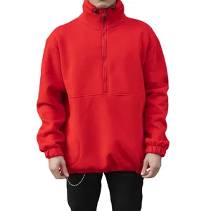 oversize 100% cotton mens oversize front half zipped sweatshirt hoodie new style good best price wholesale offer trend 2020