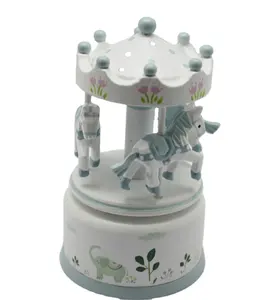 Miniatuur Carrousel Muziekdoos Baby Shower Cake Topper Kinderen Geschenken