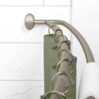 Tringle à rideau de douche incurvée à double rail, robuste, nickel brossé