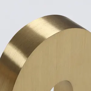Letrero de metal de acero inoxidable con logo 3d para pared, letrero de metal con letras de 36 pulgadas de metal dorado, corte láser personalizado