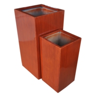 Kits de Propagation Carrés Hauts Décoratifs Modernes en Fibre de Verre Noir Brillant Résistant aux UV pour Jardin Toutes Saisons Chau Viet