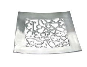 Vente chaude À La Main En Fonte D'aluminium Carré Assiette Bol À Fruits Miroir Finition Polonaise Conteneur De Fruits Décoratif En Métal Matériel - Product Image 1