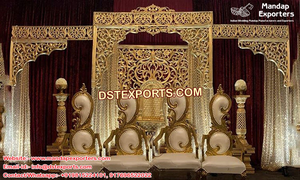 Cérémonie traditionnelle indienne Scène de mariage hindou Lord Shiv Parvati Scène pour les mariages indiens Grand lieu de mariage Fiber Stage USA - Product Image 4