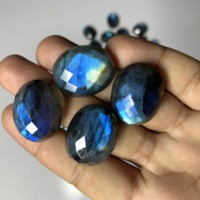 Labradorite naturelle personnalisable AAAAA, ronde/ovale 14mm, bleu argenté, facettée, 9mm-20mm, pour bijoux, taille damier haute qualité