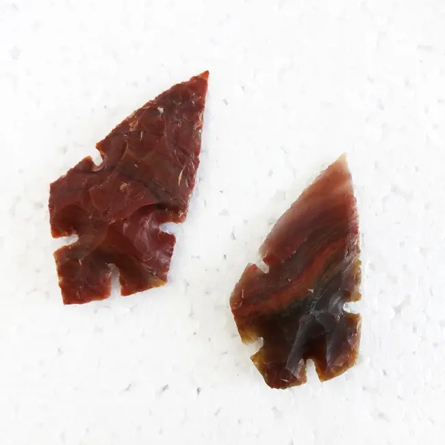 Tự nhiên Ấn Độ Agate arrowhead 2 inch tay knapped săn bắn mũi tên điểm Flint Agate arrowhead