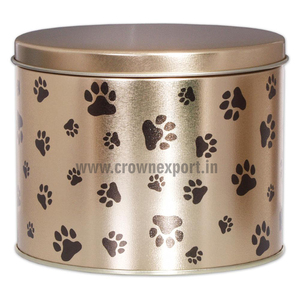 Grandes urnes en étain pour animaux de compagnie Urnes rondes pour animaux de compagnie avec empreinte de patte Urne de crémation pour animaux de compagnie pour chiens et cendres de petits animaux des principaux exportateurs répertoriés - Product Image 1