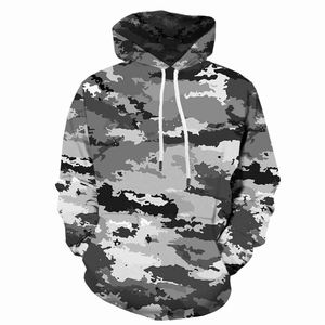 Sweat à capuche camouflage de haute qualité pour hommes, sweat-shirts à fermeture éclair et bloc de couleurs pour l'hiver - Product Image 1