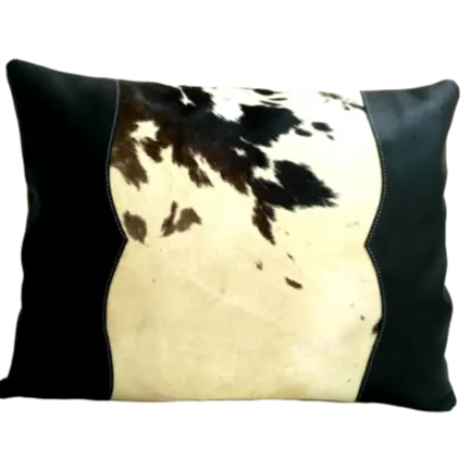 Fundas de almohada para sofá, cubierta de cojín de lona de cuero, color blanco y negro