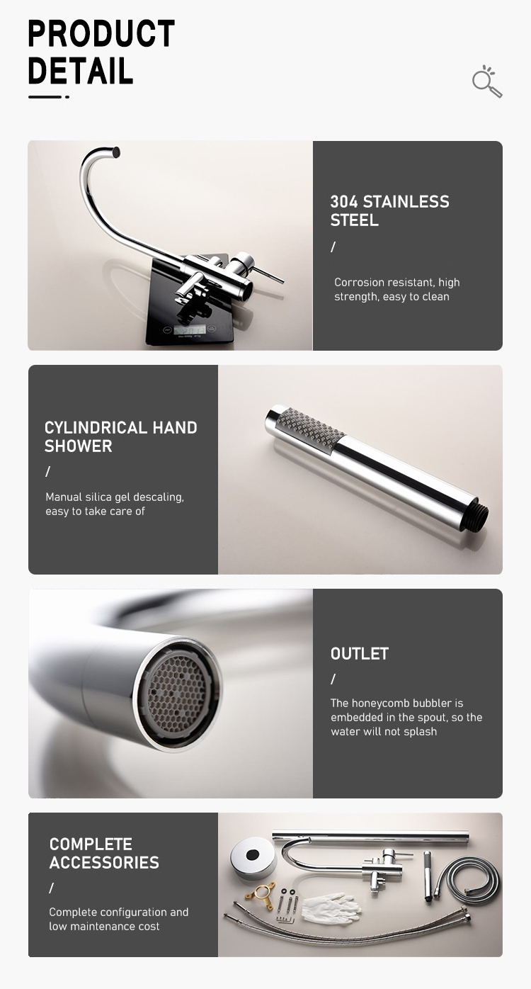 304 Stainless Steel Floor Mounted Shower Mixer Bathroom cUPC Free Standing Bath Faucet