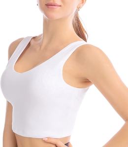 Women Gym Clothing Fashion Longline Sports Bras <b>Padded</b> Strappy Tank Tops Yoga Crop Workout Tops - Product Image 6