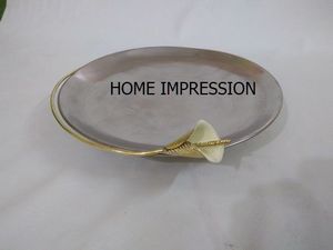 Nouvelle arrivée attrayant dernier design en acier inoxydable rond haute quantité indien fait à la main en laiton cally lily flower bowl - Product Image 5