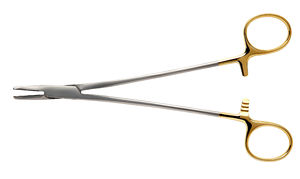 Portaagujas quirúrgico de carburo de tungsteno Medical Heaney Portaagujas T.C. Curva 21cm Acero Inoxidable CE ISO - Product Image 2