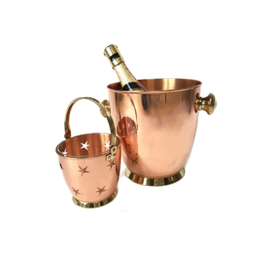 Cubo de hielo martillado de cobre y acero de diseño más nuevo Cubo de hielo de metal de excelente calidad del fabricante - Product Image 1