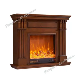 Dinding Modern Memiliki Perapian Mantel Masukkan Kompor Pembakar Kayu Surround 367 F2