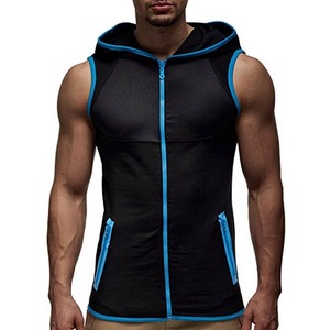 <b>Hoodies</b> <b>Men</b> <b>Sleeveless</b> Sweatshirts Slim Fit Summer Zipper Sportswear Fashion Comfortable Tracksuit Bulk Wholesale - Product Image 5