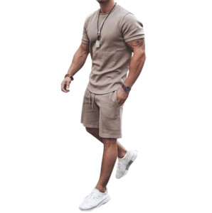 ชุดวอร์มขาสั้นสำหรับผู้ชาย,ชุดวอร์มสีพื้นสำหรับเล่นกีฬาชุดฤดูร้อน - Product Image 1