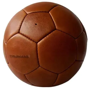 Leather football soccer ball 32 Panels Size 5 Hand Stitched Antique Football Basketball Vintage Old Fashioned Leather Soccer