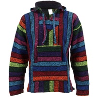 Sudadera Poncho Rasta Personalizada al por Mayor, Sudadera con Capucha de Lana Mexicana