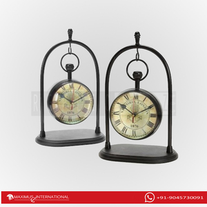 Horloge de table en laiton au look antique Montre décorative pour cuisine chambre salon bureau à domicile - Product Image 3