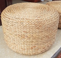 A&A ECO HANDICRAFT Pouf en jacinthe d'eau écologique, pouf en paille du Vietnam - Poufs, ottomanes, coussins de sol