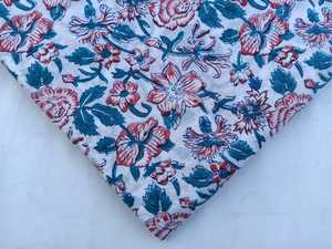 Sanganeri Cotton Fabric for Shirts Dress Suit Curtains Sofas Bags with <b>Hand</b> Block Print Flower Pattern Woven for Boys Girls - Product Image 2