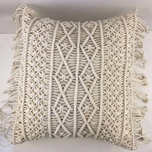 Taie d'oreiller carrée en coton macramé la plus populaire motif tricoté vintage pour la décoration de canapé à la maison - Product Image 4