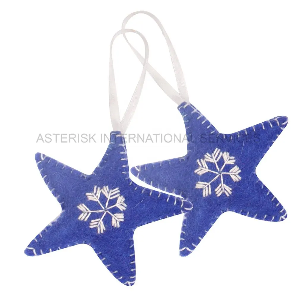 Weihnachten Blau Farbe Filz Hängen Sterne-Hohe Qualität Handgemachte Hobby Handwerk Liefert-100% Neuseeland Wolle Produkt in weihnachten