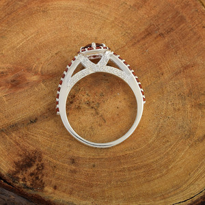 Best Natural <b>Garnet</b> Gemstone Dainty <b>Ring</b> 925 Pure Sterling <b>Silver</b> Band New Collection Wedding Fine Jewelry Diamond Pearl Designs - Product Image 3