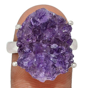 แหวนพลอยดรูซี่สีเงินสเตอริ925อันงดงามทำด้วยมือเครื่องประดับที่ดี ODM สำหรับการตั้งราคาขายส่ง - Product Image 1