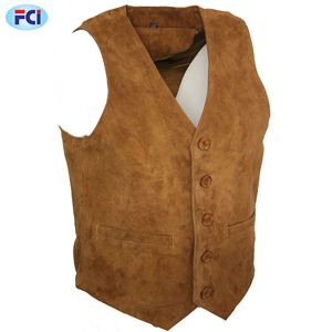 Factory Price Best Quality Men's Leather <b>Vest</b> Horse Riding Brown Leather <b>Vest</b> for Men in Cheap Price - Product Image 5