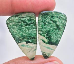 Lot de pierres précieuses Aventurine naturelles, 2 pièces, Cabochon Bio Aventurine, vrac, pour boucles d'oreilles - Product Image 6