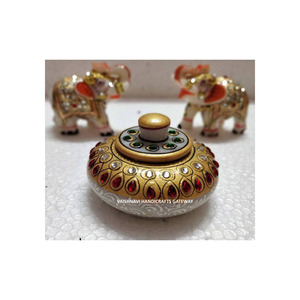 งานศิลปะ rajasthani ขัดมันด้วยมือสีทองหินอ่อนตกแต่งบ้านกล่องคุมคุมคุมคุมคุมคุมคุมคุมคุมคุม - Product Image 1