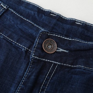 กางเกงยีนส์ลำลองสำหรับผู้ชายไซส์พิเศษ, สำหรับใส่ในฤดูร้อนกางเกงผ้าฝ้ายสีฟ้าฟอกสีมีซิปตกแต่งเอวกลางแบบทอ - Product Image 3