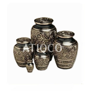 Atiqco Solid Brass Metal Cremation Funeral Urn Eagle Printed Silver <b>Jar</b> Attractive Modern American Style Best Selling Unique - Product Image 5