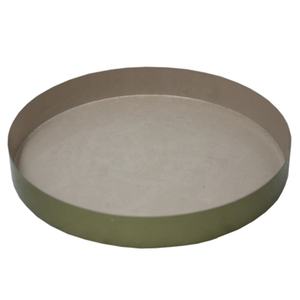 Assiette de service à dîner Fanciable Brillant Couleur Crème Fer Forme Ronde Assiette de Service Alimentaire pour Plat de Restaurant Fait à la Main - Product Image 1