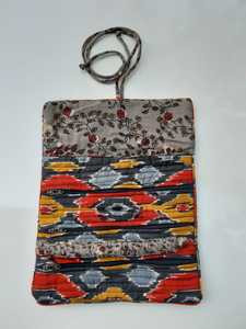 Hot Selling Block Printed Fabric Cotton Quilted Jewelry Pouch Bags Multi Pockets Zip Closure String Tie Closure Bags Accessories - Product Image 5