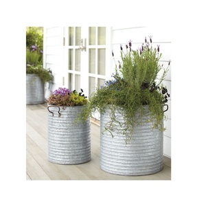 Galvanized Metal Bucket Basket Planter - Product Image 6