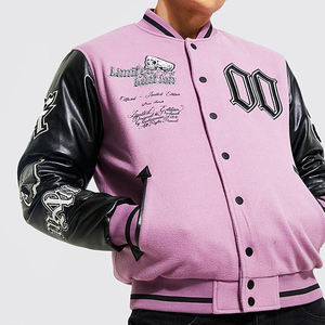 Chaqueta de béisbol de manga larga para hombre, chaqueta personalizada de último diseño, lisa, en blanco, al por mayor - Product Image 5