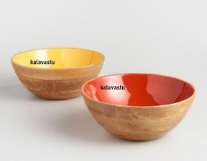 Bol de service en bois enduit d'émail/époxy durable pour la cuisine pour l'artisanat du bois Boîtes en bois et panneaux muraux - Product Image 5