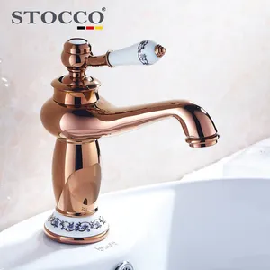 Robinet de salle de bain finition Bronze, Antique lavabo en laiton évier robinets en laiton massif, robinets de mélangeur d'eau à une poignée grue de bain