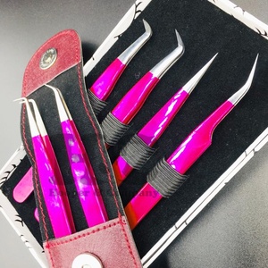 Pince à épiler d'extension de cils personnalisée pince à cils en acier inoxydable pince à épiler extension de cils personnalisée offre logo vison - Product Image 2