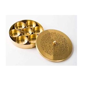 Best Kitchen Special Brass Metal Spice Box Storage Containers Masala Box Decorative Round Spice Container by Indian Manufacturer - Product Image 5