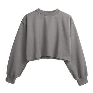 New Design <b>Sweatshirts</b> <b>Girls</b> Croptop <b>Hoodies</b> Pullover 100% Cotton Oversize Thermal <b>Sweatshirt</b> Women Oversized Crop Sweat Shirts - Product Image 6