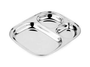 สแตนเลส3ช่องอินเดีย Thali ถาดอาหารกลางวันโรงเรียนอาหารจานด่วนโรงอาหารแบ่งอาหารค่ำจาน - Product Image 3