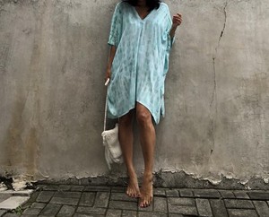 Đầm Kaftan Vải Cotton Đi Biển Cho Nữ Chất Lượng Tốt Bán Chạy ĐẦM DỰ TIỆC In Hình Cột Thắt Ấn Độ Áo Choàng Đầm Dự Tiệc - Product Image 2