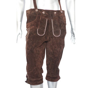 <b>Brown</b> Color Deer Skin Made Customized Lederhosen <b>Shorts</b> With Customized <b>Shorts</b> With OEM ODM Service - Product Image 1