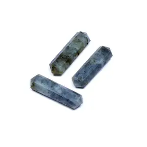 Material diferente de cristal natural quartzo labradorite 6 facetado ponto lápis