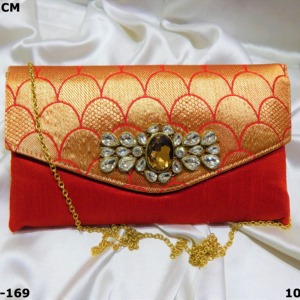 Bolso de Mano de Seda Cruda para la Noche, Diseño Étnico, Marca Craftstages International, 15.5x14cm - Product Image 3