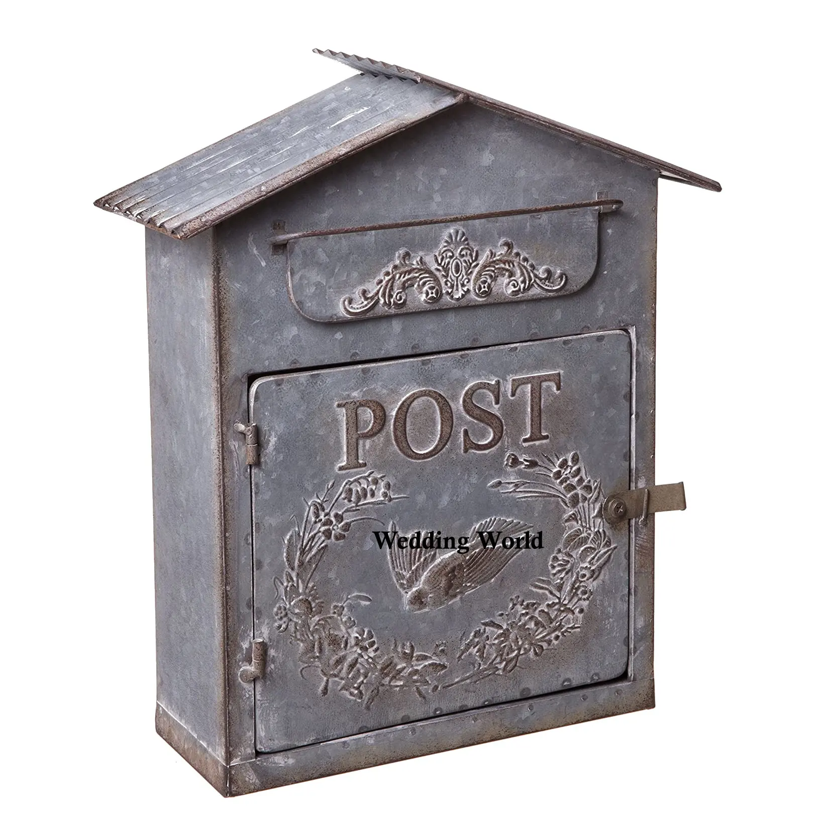 Hurt Shape Galvanized Mail Box Antique Designer Handmade Vintage Letter Box Creative Indian Stylish Wholesale Iron Mail Box