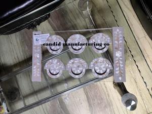 Plateau de service en acrylique avec plateau en nacre avec plateau arabe ou sous-verres assiettes thé café plateau de service plats - Product Image 2